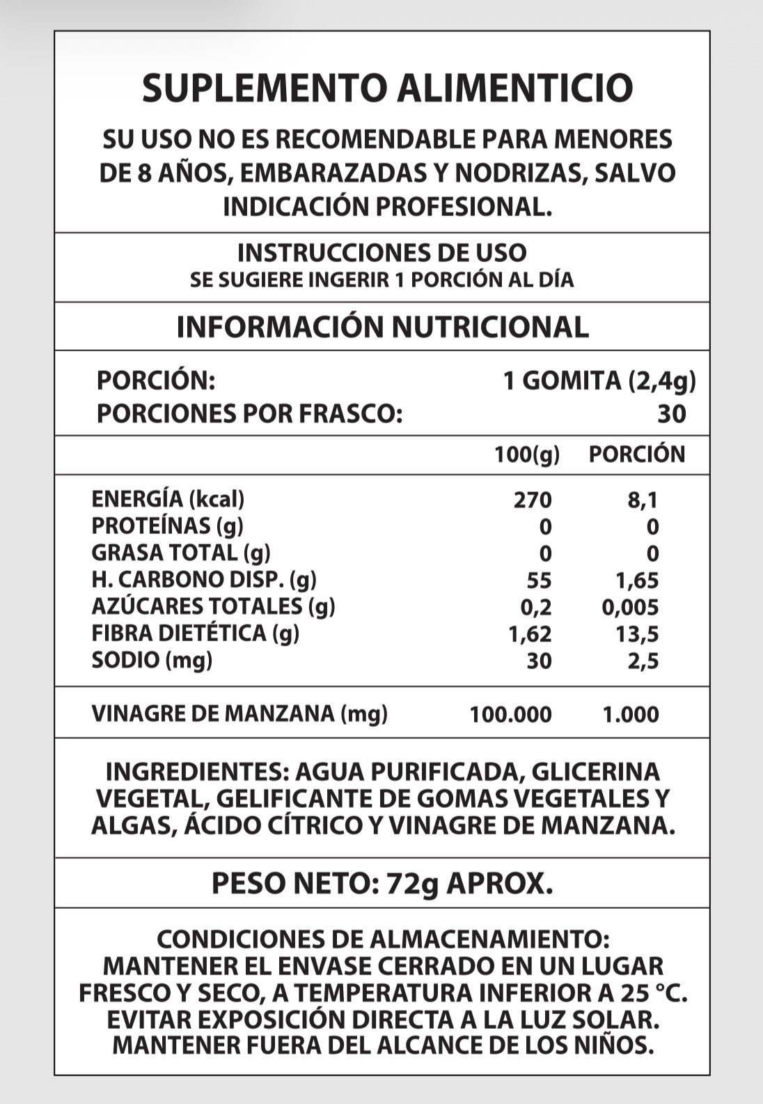 Gomitas Vinagre de Manzana | Metabolismo & Digestión