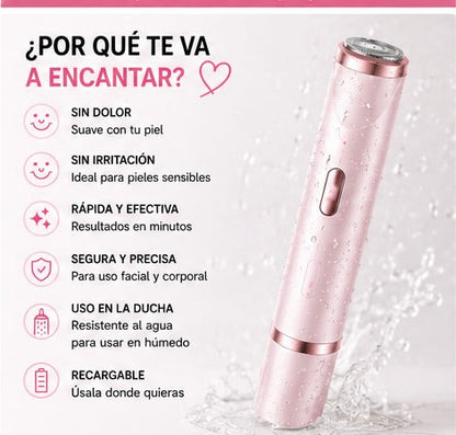 Depiladora 2en1 | Gloura™ 💎 Piel Suave y sin Irritación en 20 Segundos · Zona Bikini, Axilas, Rostro y Cuerpo.