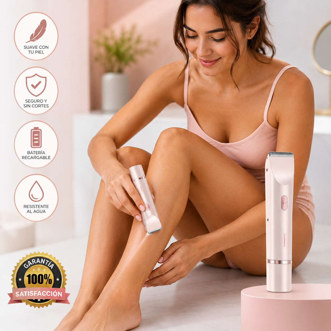 Depiladora 2en1 | Gloura™ 💎 Piel Suave y sin Irritación en 20 Segundos · Zona Bikini, Axilas, Rostro y Cuerpo.