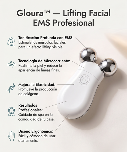 Lifting Facial en Casa 💎 | Masajeador de Microcorriente Reafirmante y Antiarrugas