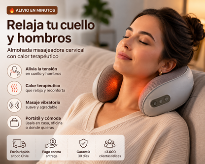 Almohada Cervical Masajeadora™ | Adiós Tensión, Estrés y Rigidez