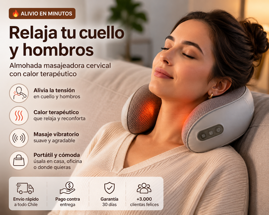 Almohada Cervical Masajeadora™ | Adiós Tensión, Estrés y Rigidez