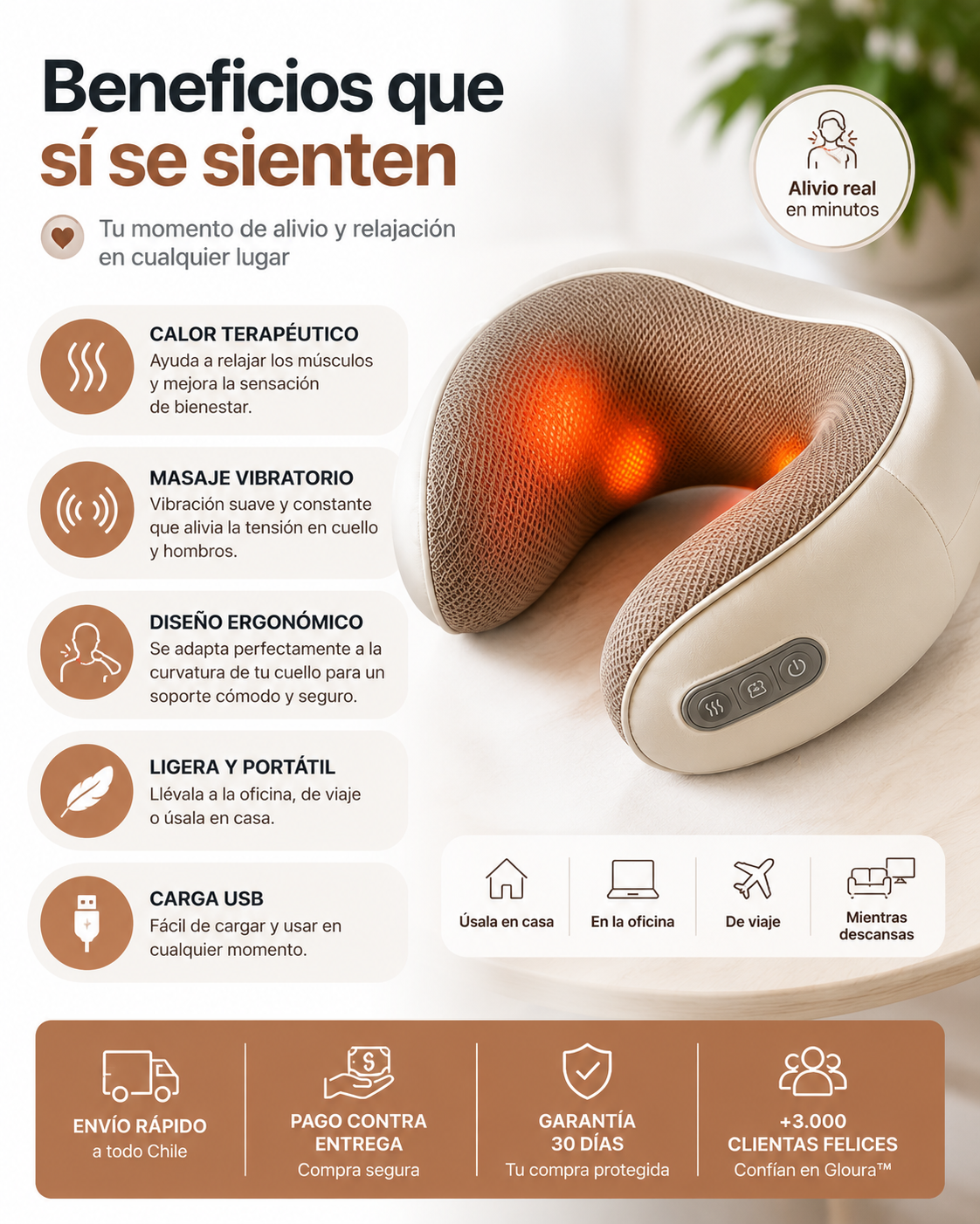Almohada Cervical Masajeadora™ | Adiós Tensión, Estrés y Rigidez