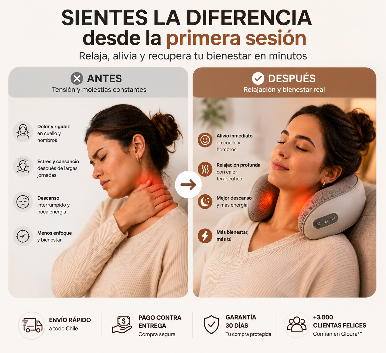 Almohada Cervical Masajeadora™ | Adiós Tensión, Estrés y Rigidez